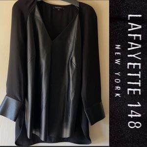 Lafayette leather/crepe tunic